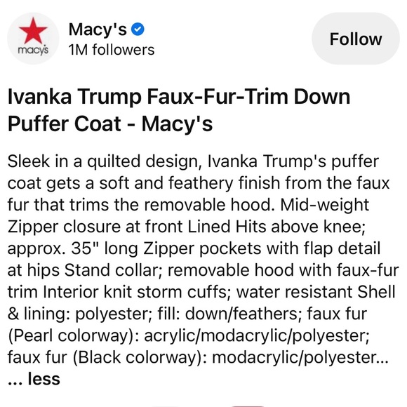 Beautiful New Ivanka Trump Navy Blue Down Jacket! - Picture 16 of 16